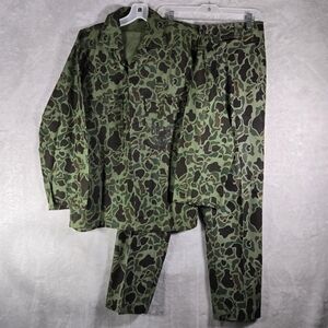 Frog Camo Korean HBT Set Field Chore Jacket Pants Vintage USMC War Dead Stock
